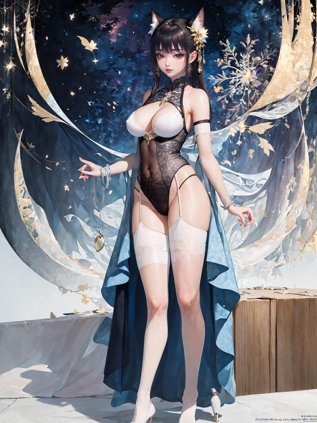 tutu's HiSilk (5D Polka Dot White Garter stockings)/图图的嗨丝(5D波卡圆点白色吊带袜丝袜)