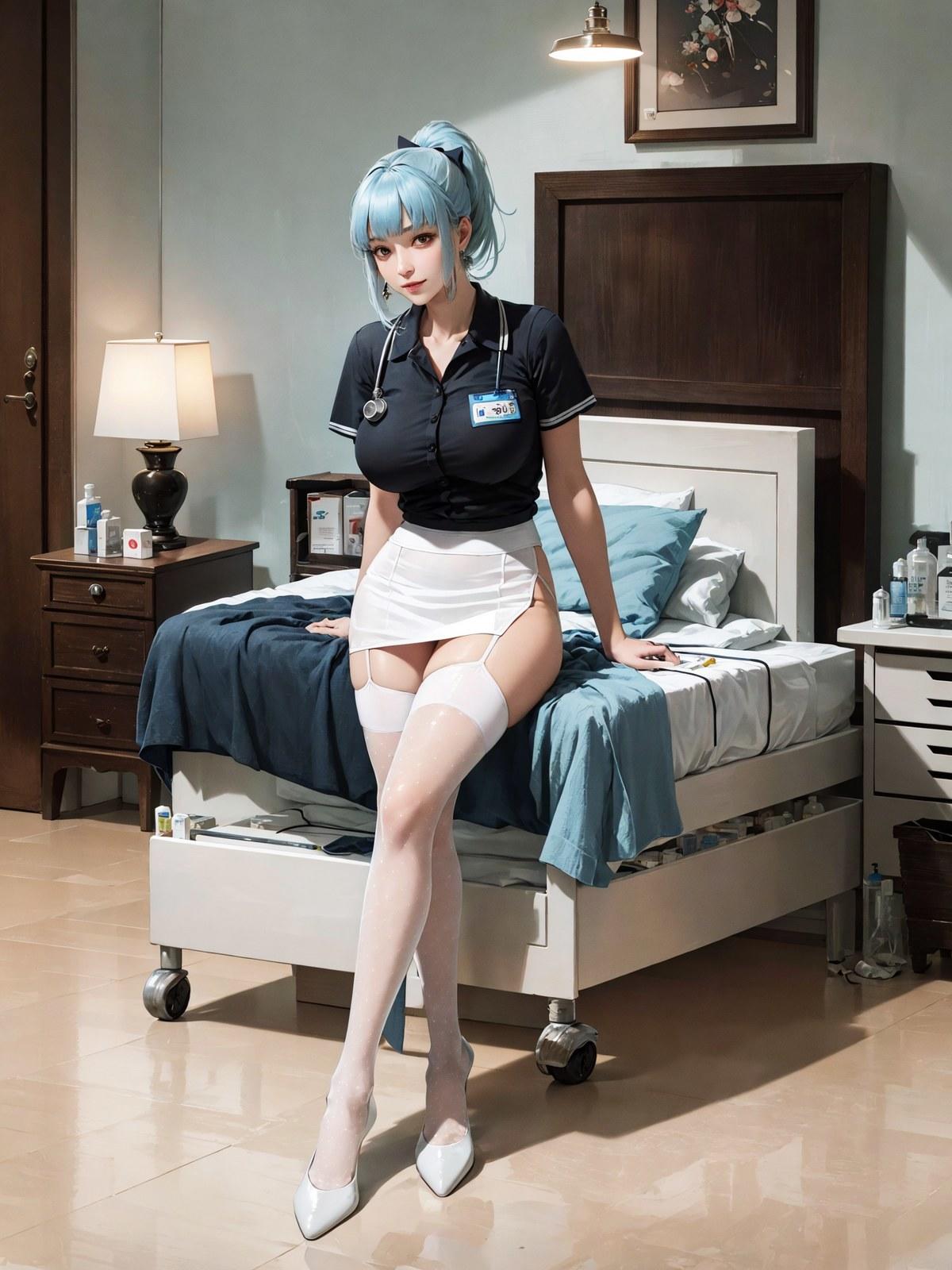 tutu's HiSilk (5D Polka Dot White Garter stockings)/图图的嗨丝(5D波卡圆点白色吊带袜丝袜)