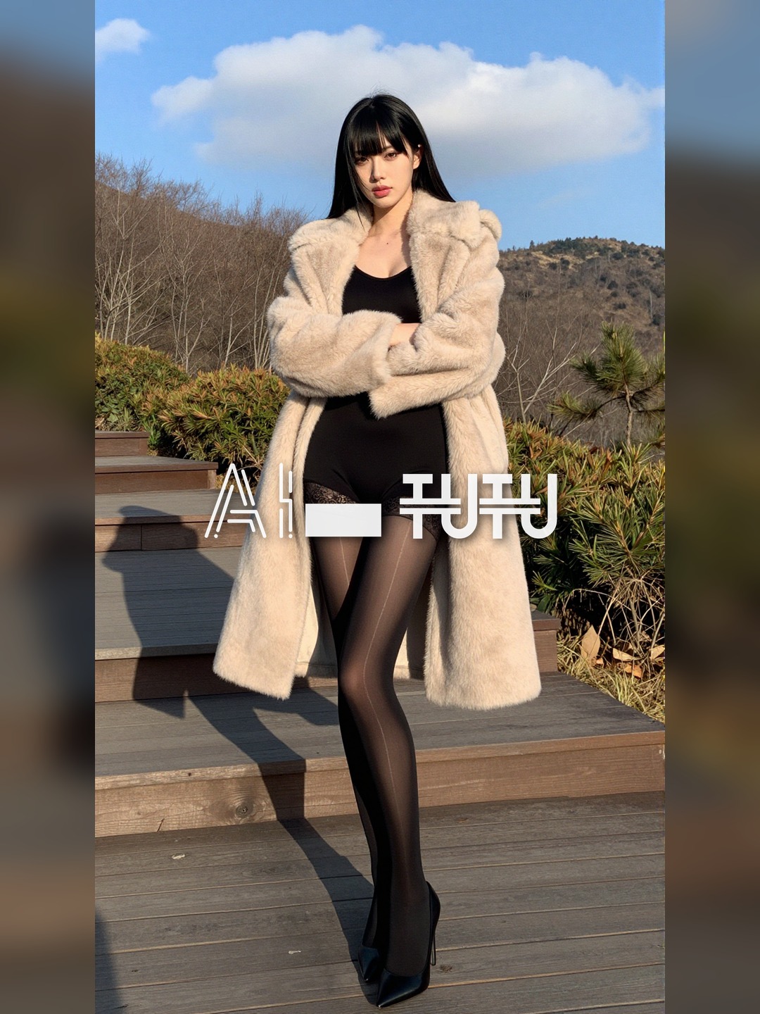 TuTu Hi-Silk Z-Image-Turbo 8D Aurora Glossy Stockings / 图图嗨丝造相8D黑丝