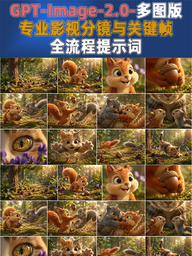 GP-T2.0一键生成专业影视分镜与关键帧全流程提示词-多图版