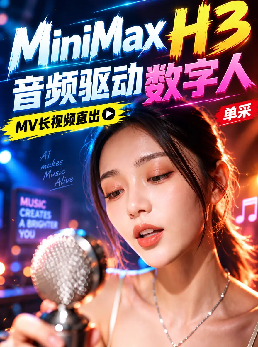 MiniMax H3音频驱动数字人-加速版-参考生视频-长视频直出