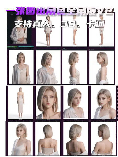 一张图出人物全角度V2-人物一致性-加速版 阿硕
