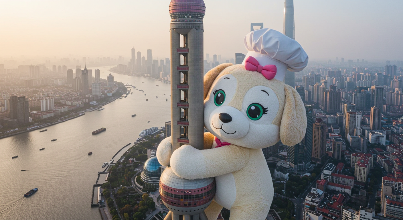 抱着东方明珠的玩偶  Doll holding the Oriental Pearl Tower 