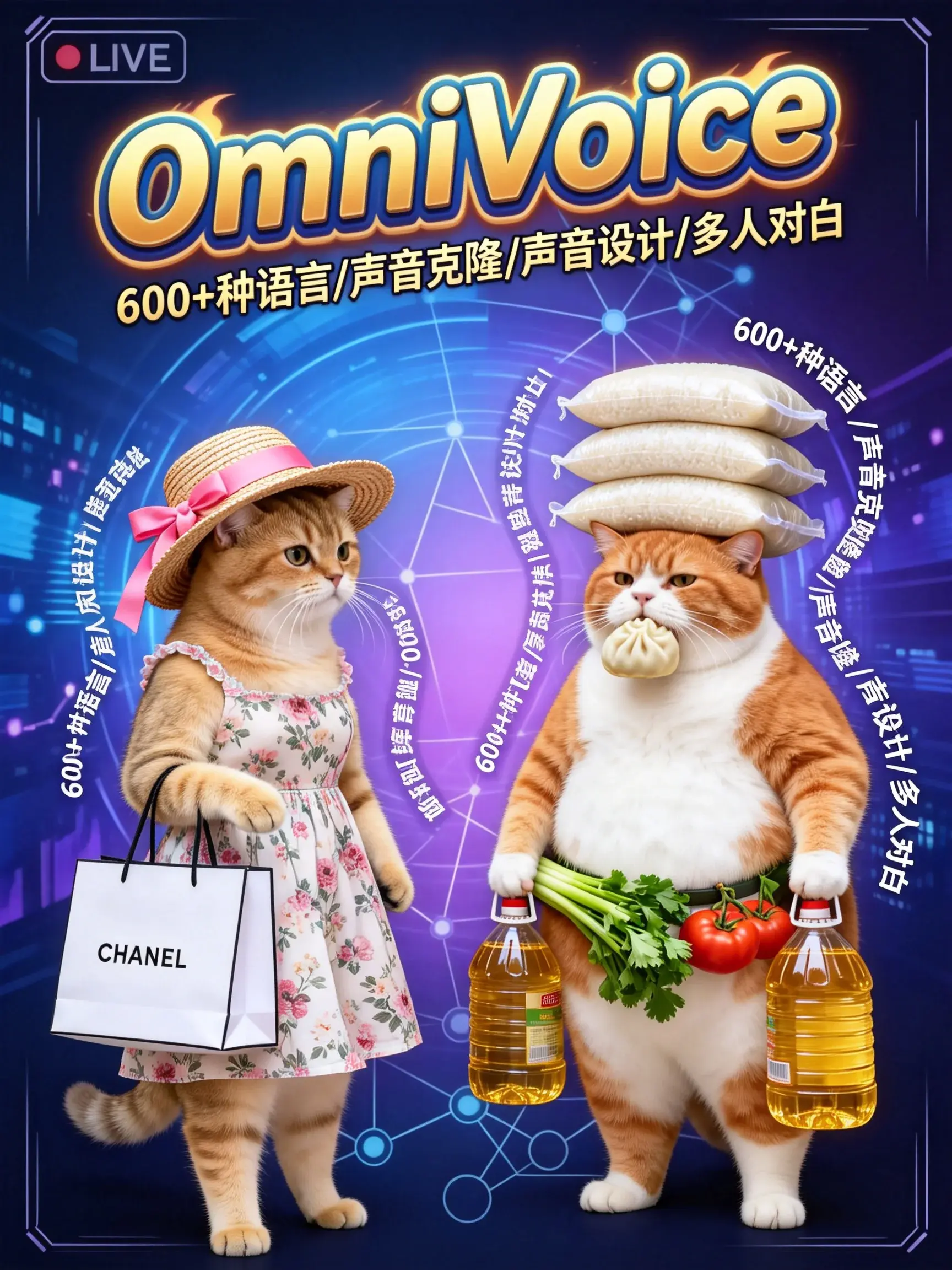 OmniVoice 600+种语言/声音克隆/声音设计/多说话人对白
