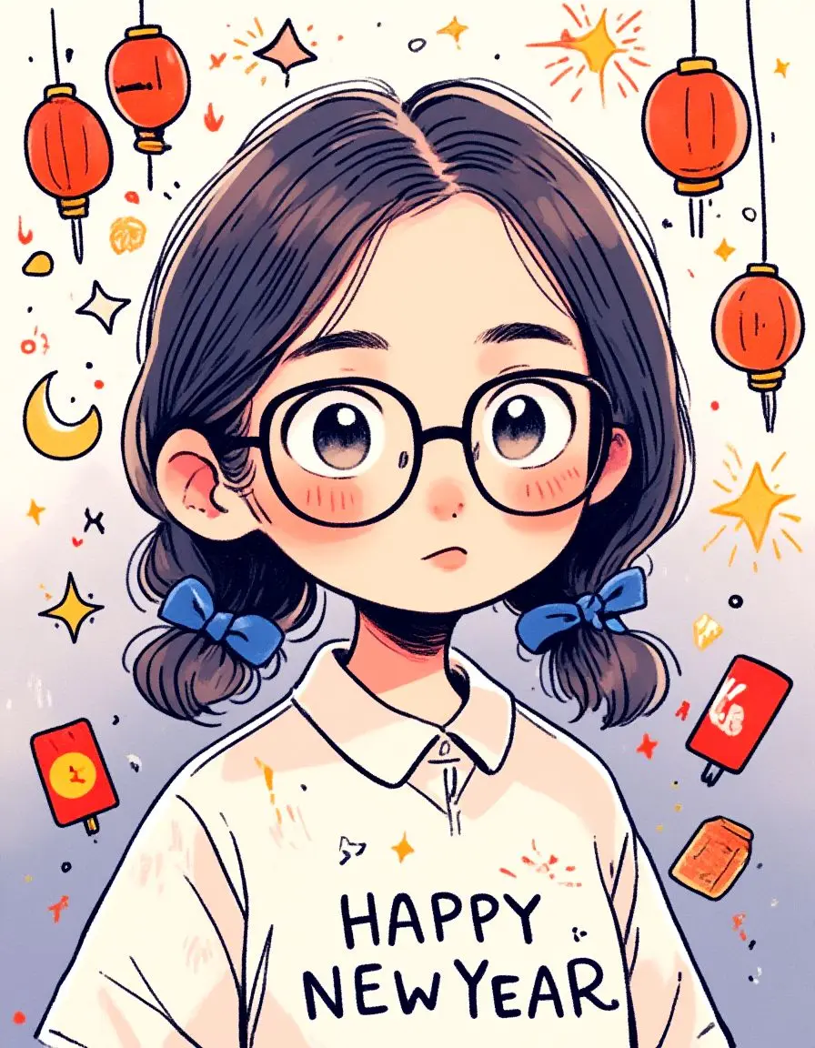 手绘新年涂鸦形象