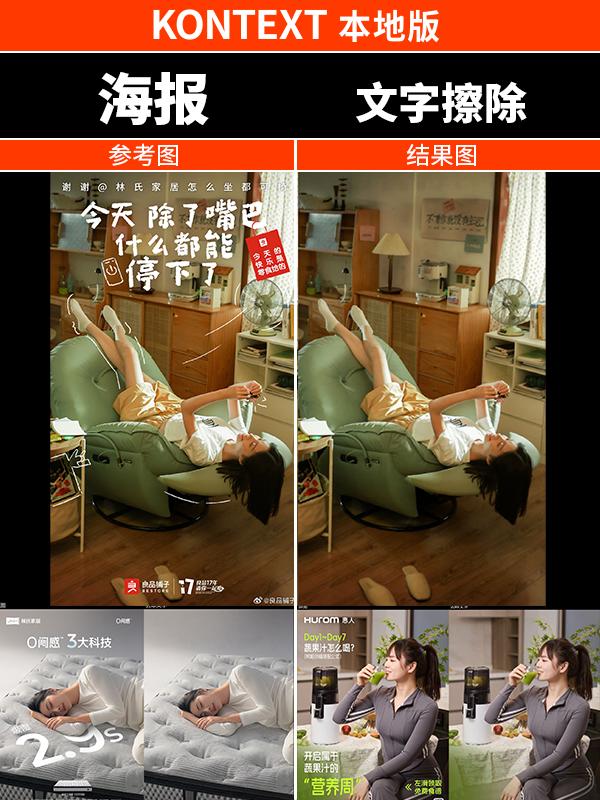 kontext Erase poster text Remove watermark