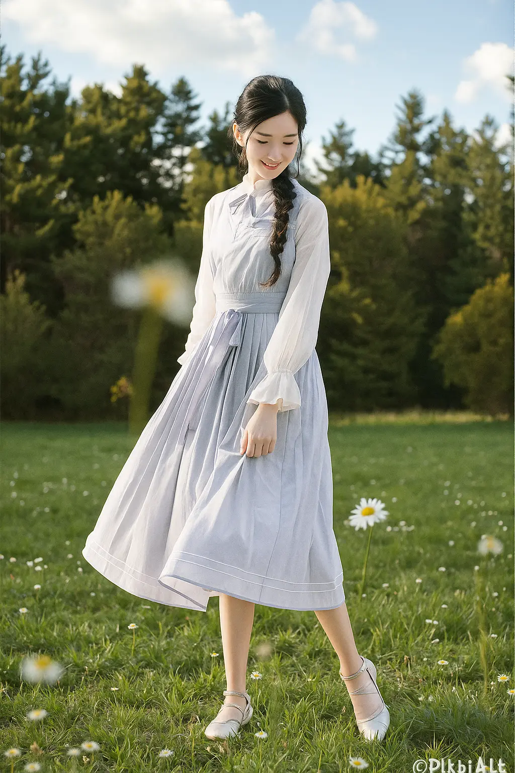 Character change background generative 100% unchanged clothing