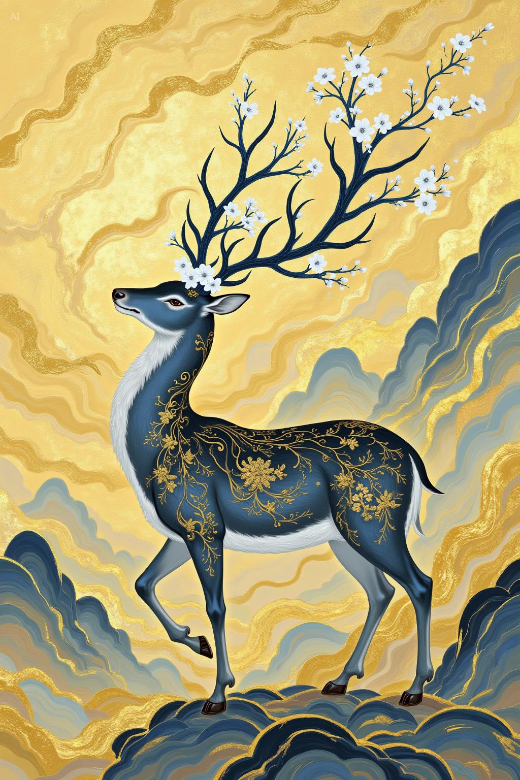 中式美学水墨鎏金