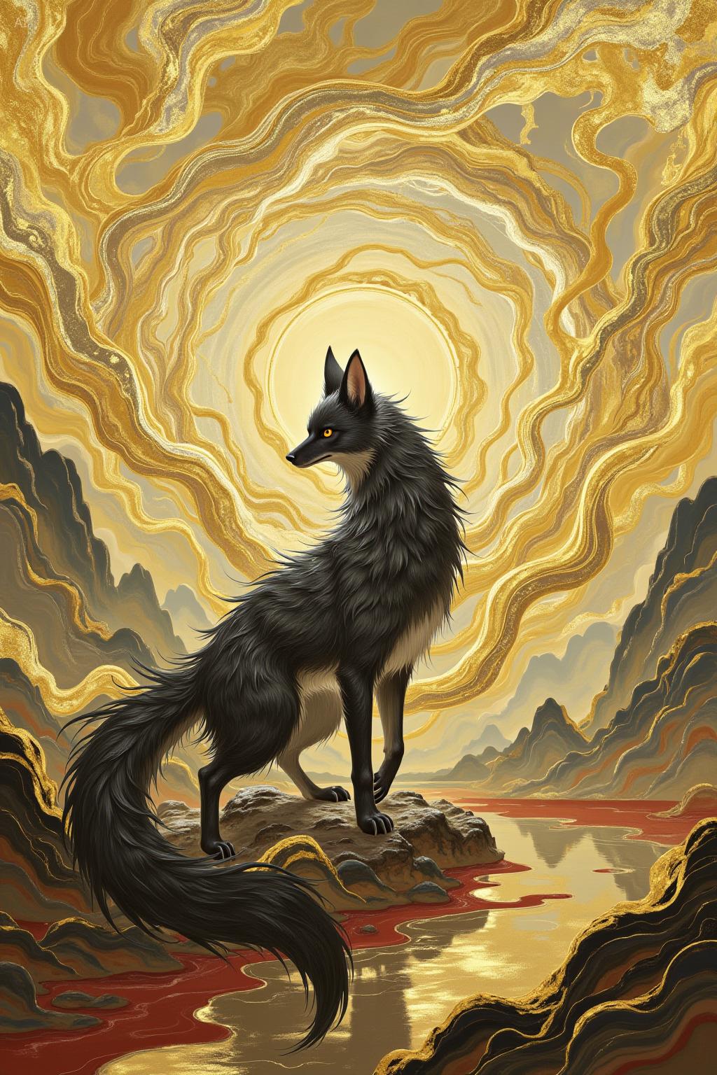 中式美学水墨鎏金