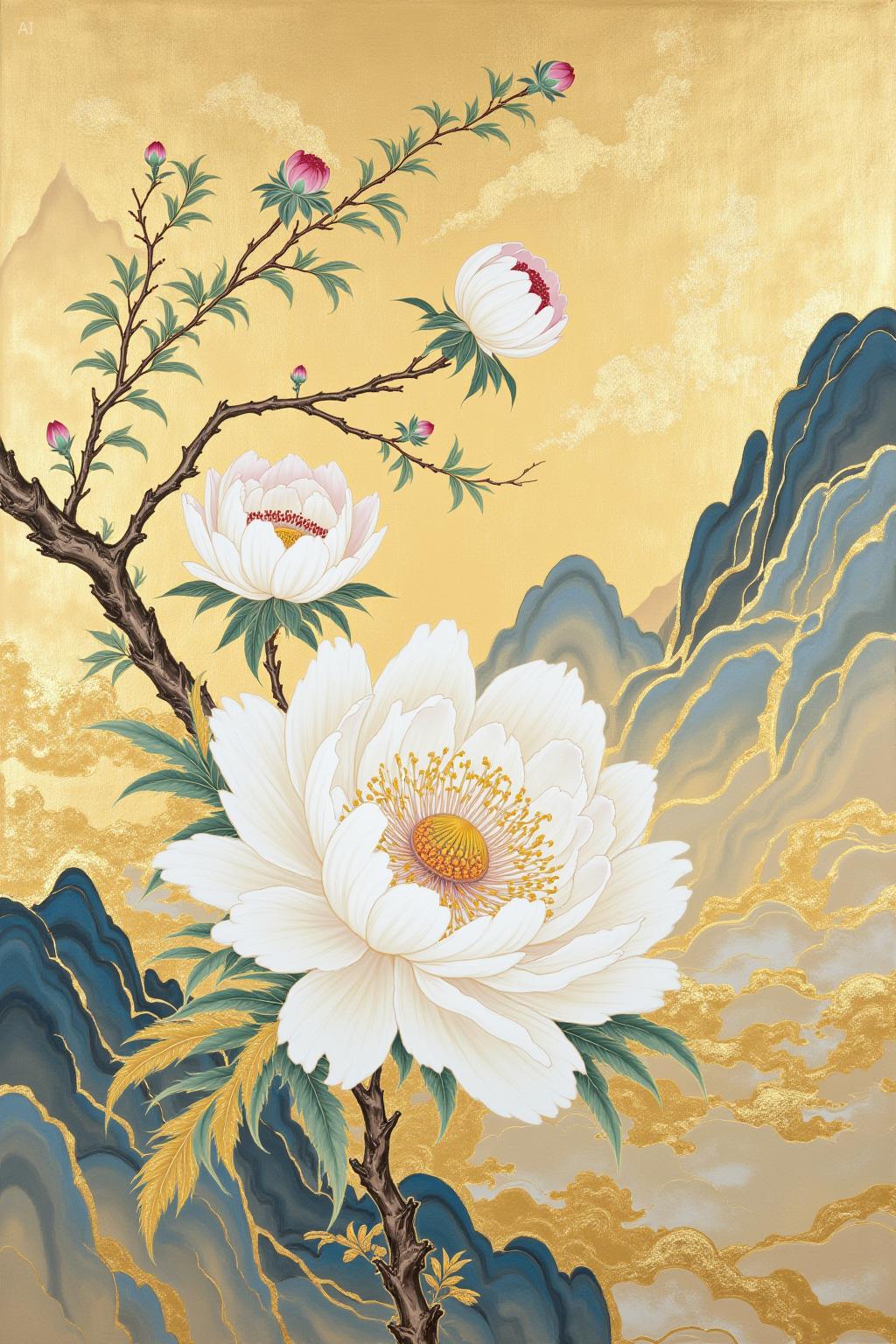 中式美学水墨鎏金