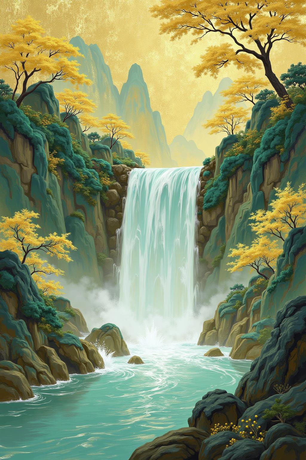 中式美学水墨鎏金