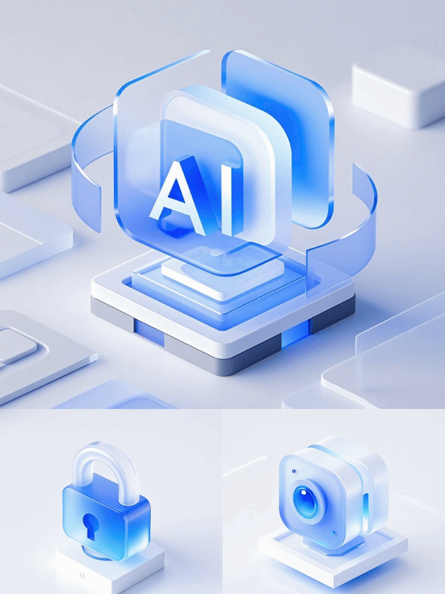 磨砂玻璃质感3D 图标icon