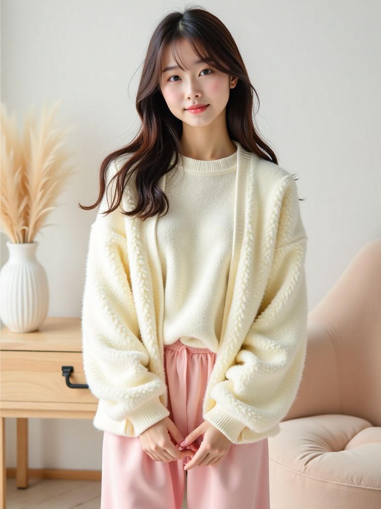韩系软糯奶系少女穿搭