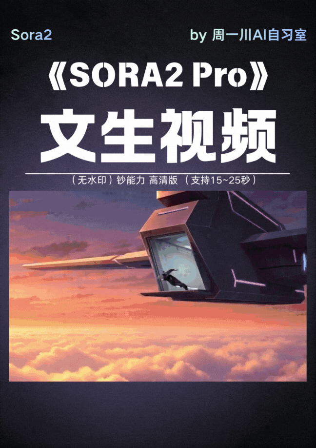 Sora2 Pro Wen Sheng Video (15 25 seconds) Superpower Version
