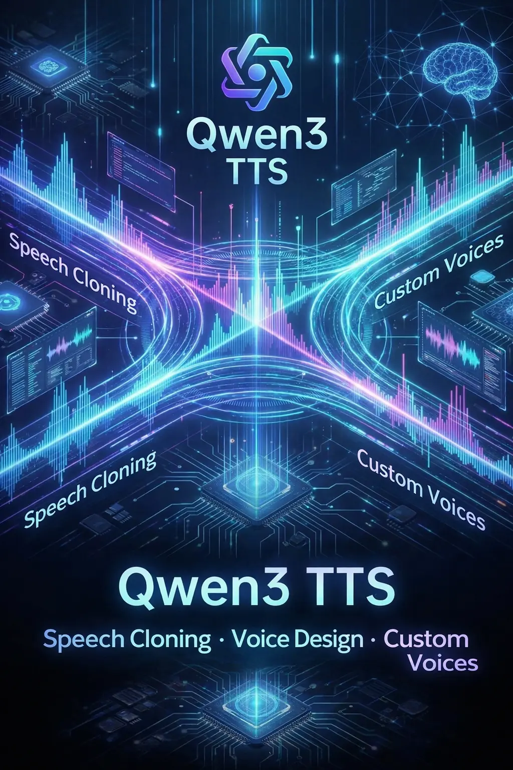 Qwen3 TTS Voice Cloning Voice Design Custom Voice Three-in-One