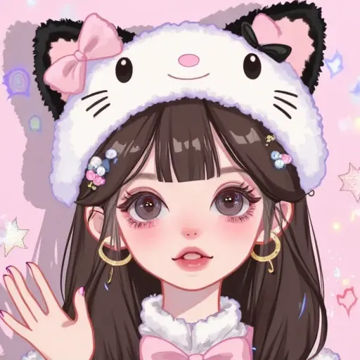 kontext_手绘情侣头像星蝶少女头像一键真人转手绘