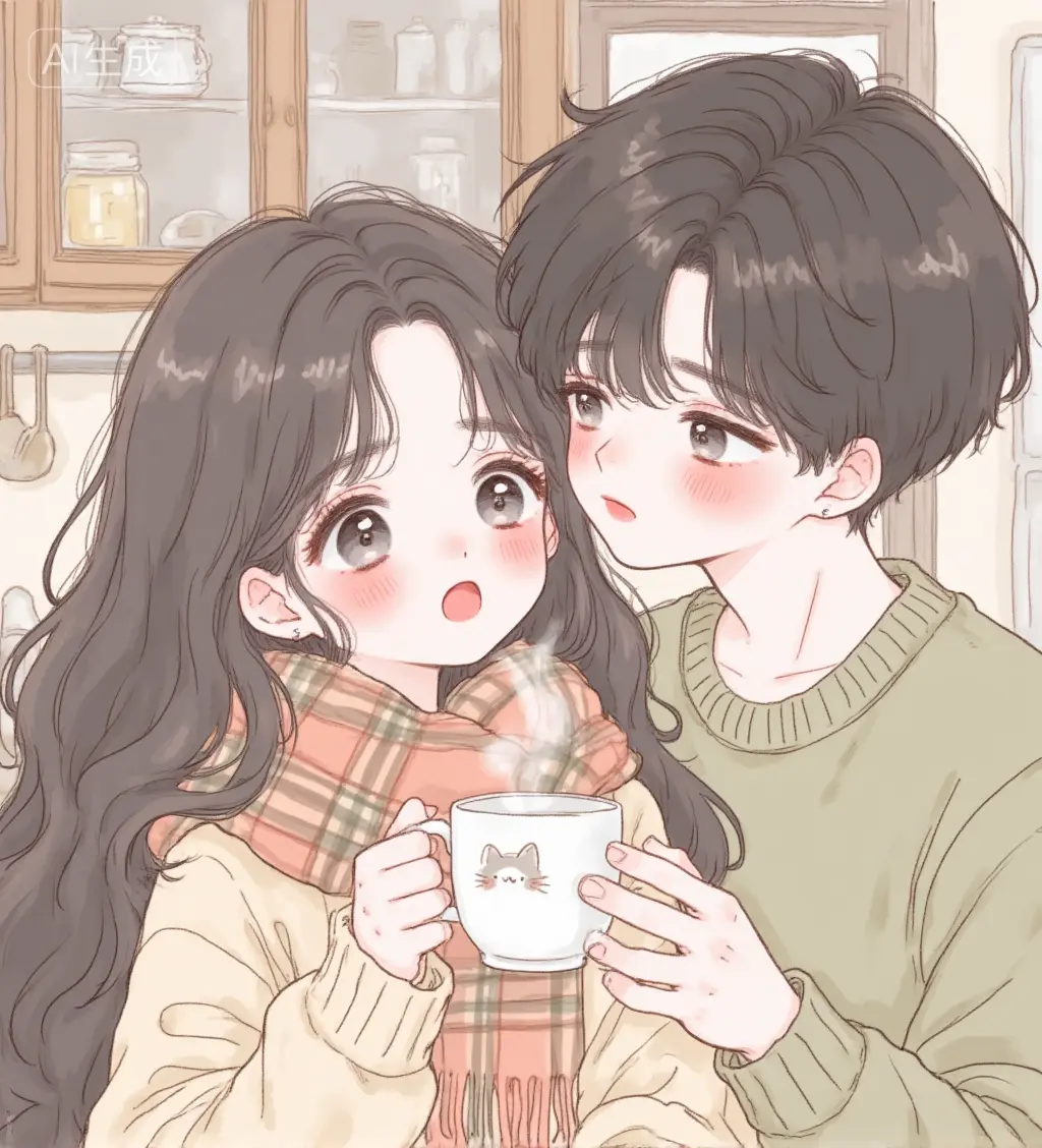 kontext_手绘情侣头像星蝶少女头像一键真人转手绘