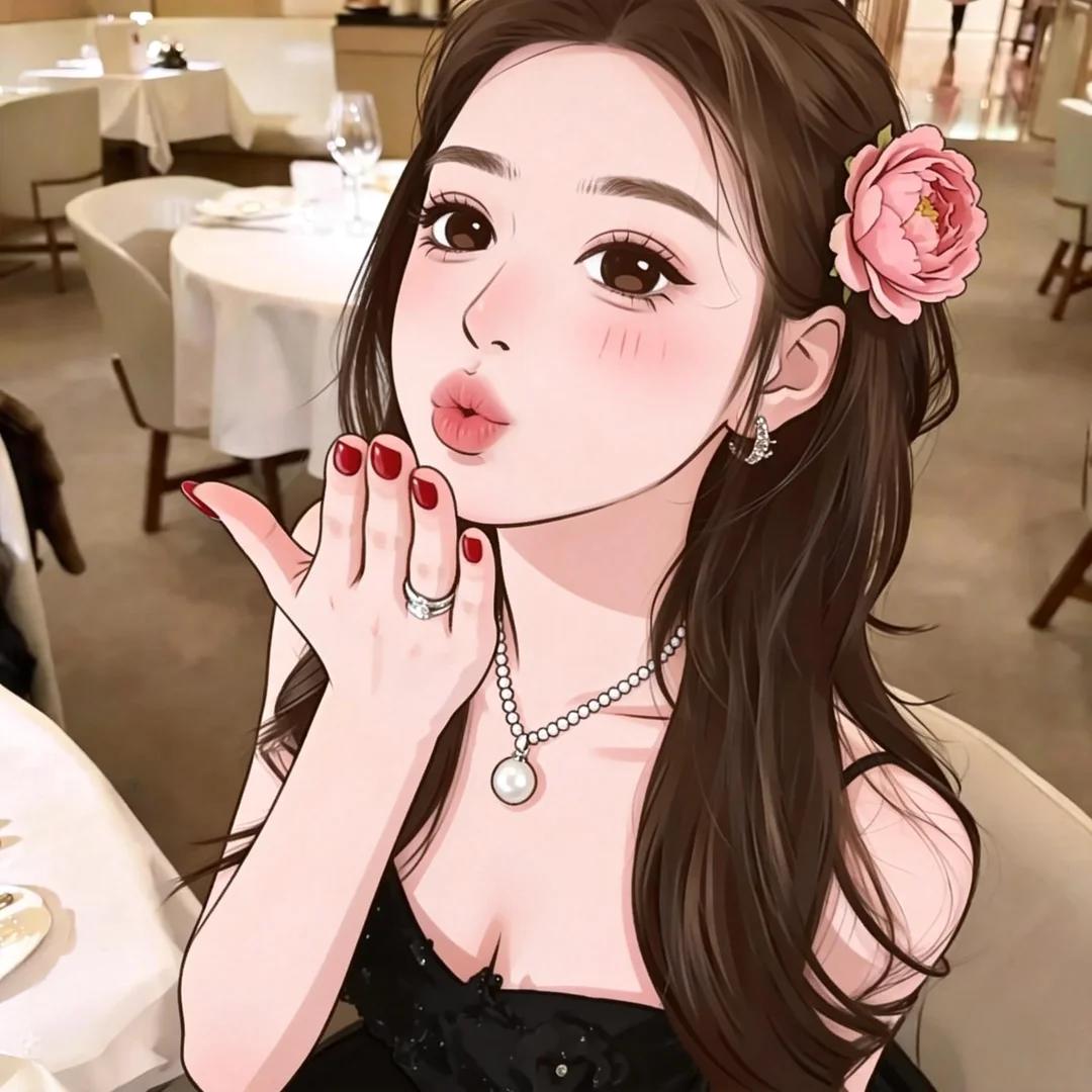 kontext_手绘情侣头像-小红书少女头像13