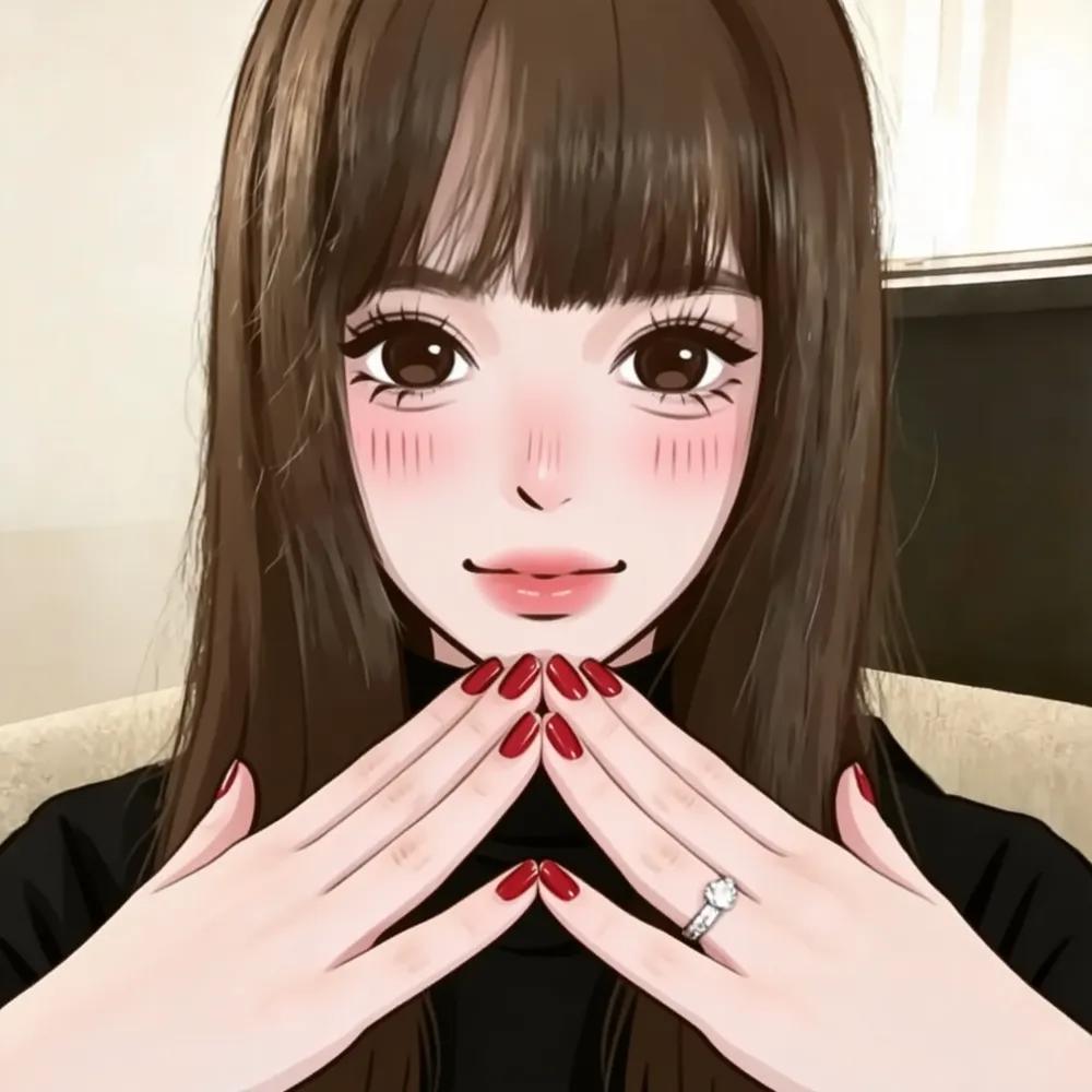 kontext_手绘情侣头像-小红书少女头像13