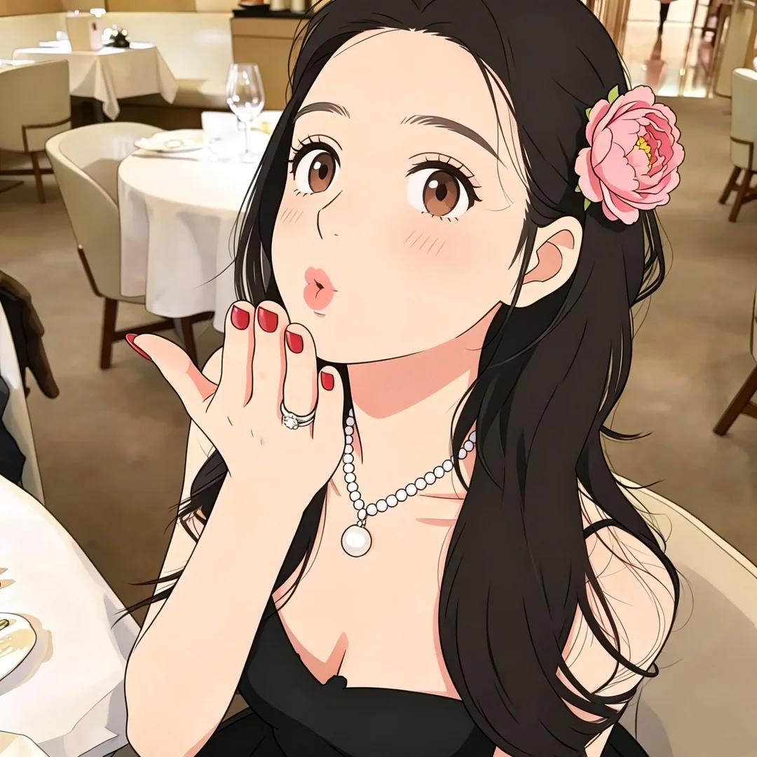 kontext_手绘情侣头像-吉卜力少女头像7