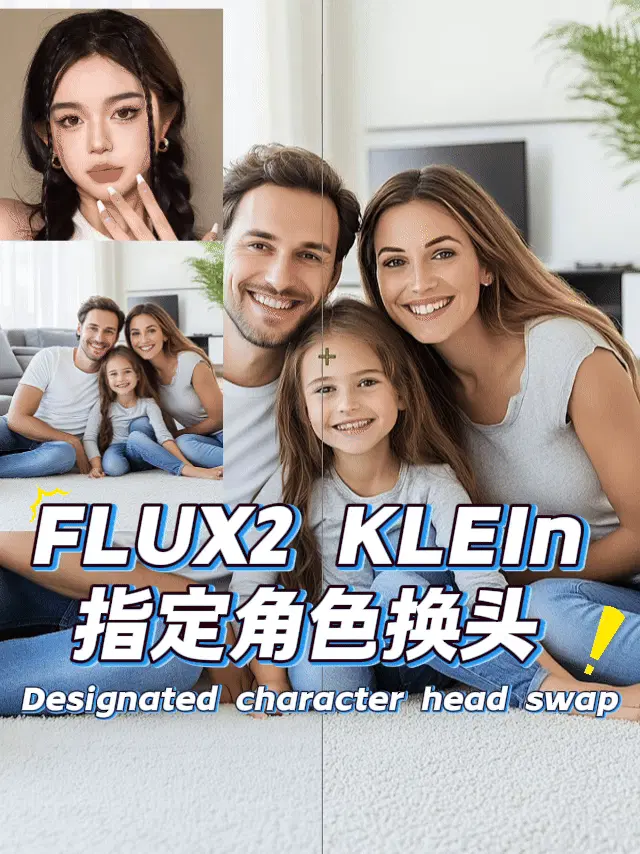 Specify role head replacement, image-to-image, FLUX.2 klein, face swap