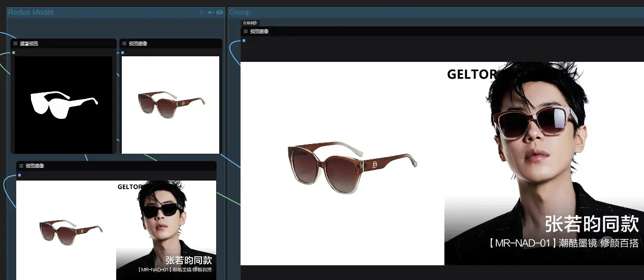 眼镜换模特工作流