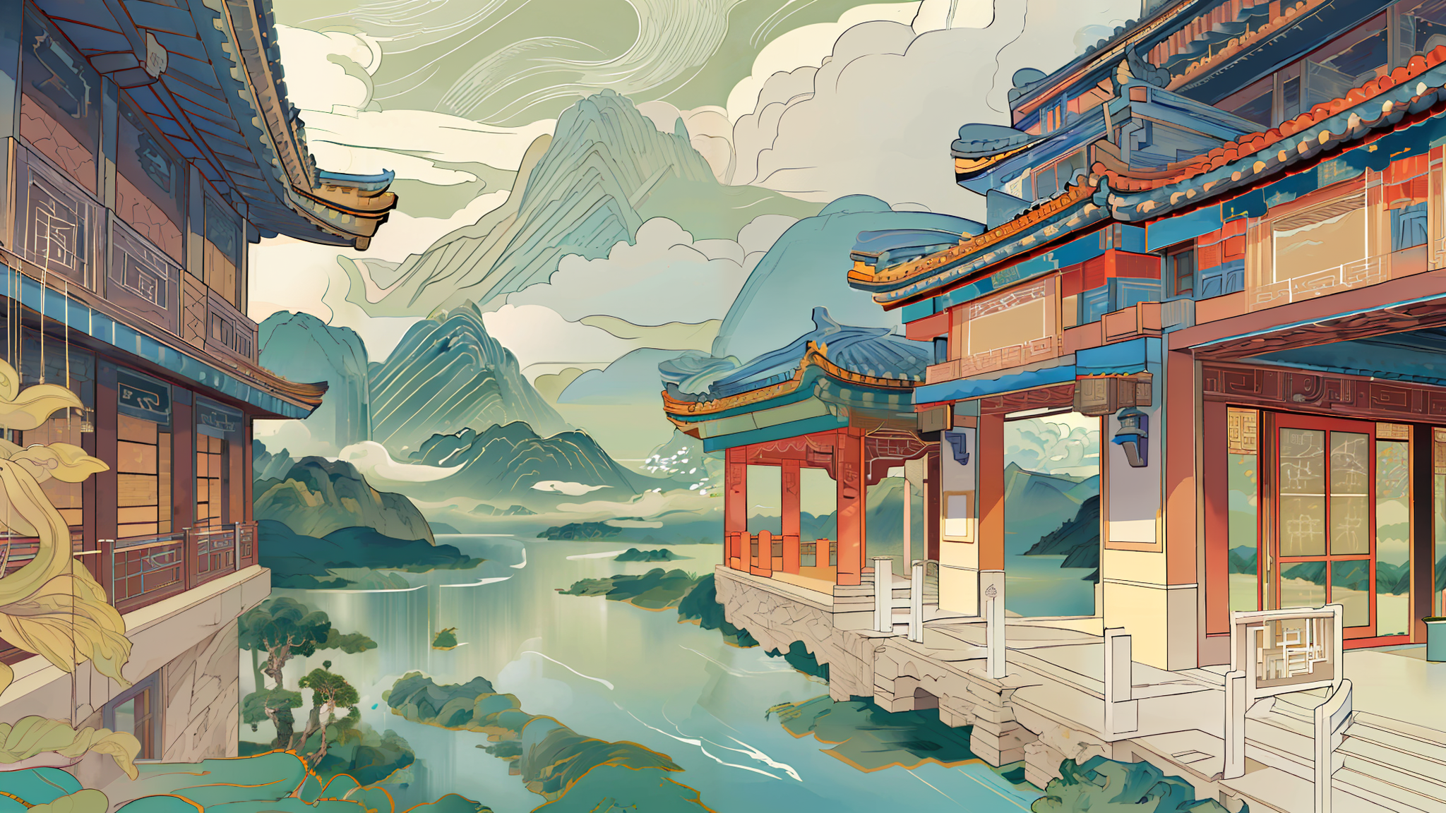 Chinese Style Illustration Architecture