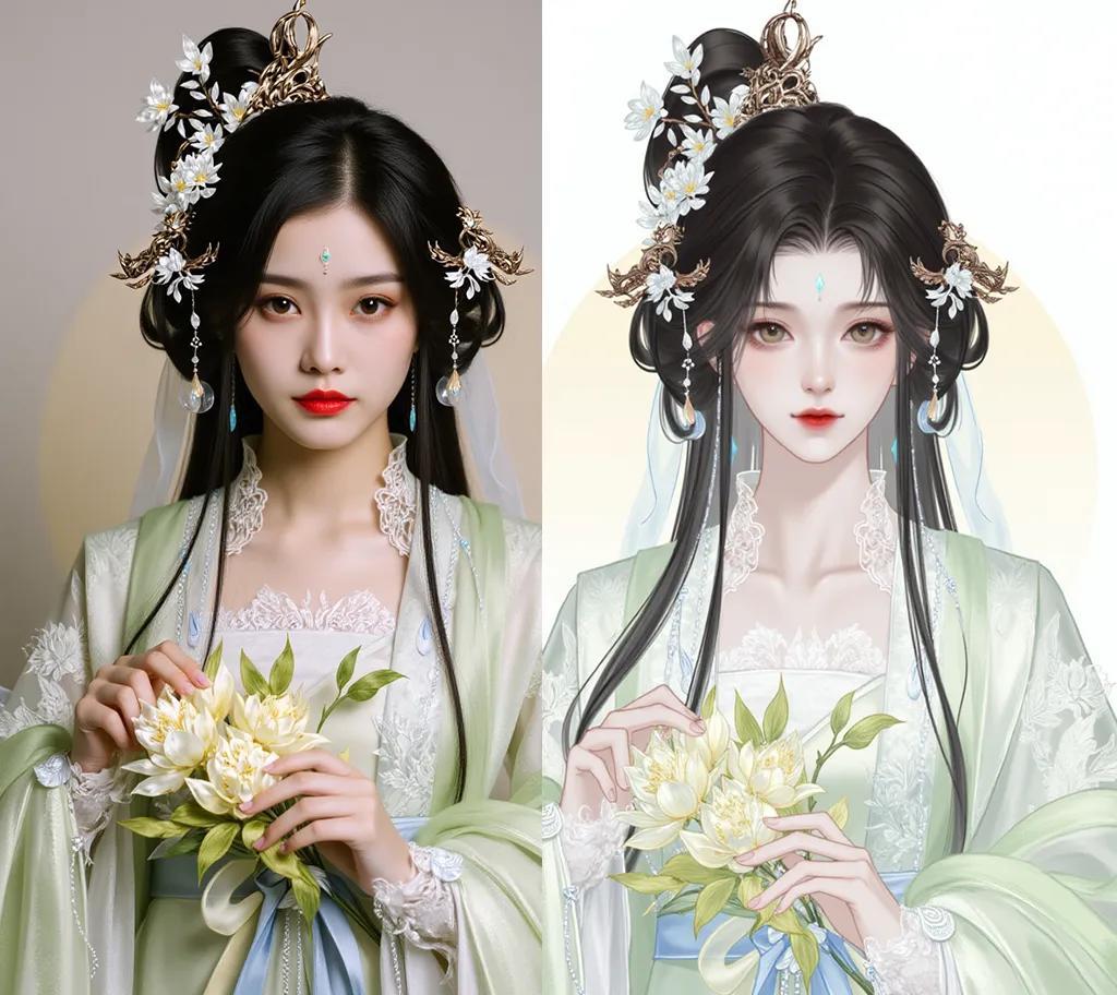 ontext照片转唯美文游画风_转细腻手绘画风_古风美 - RunningHub Stable Diffusion & Flux LoRA