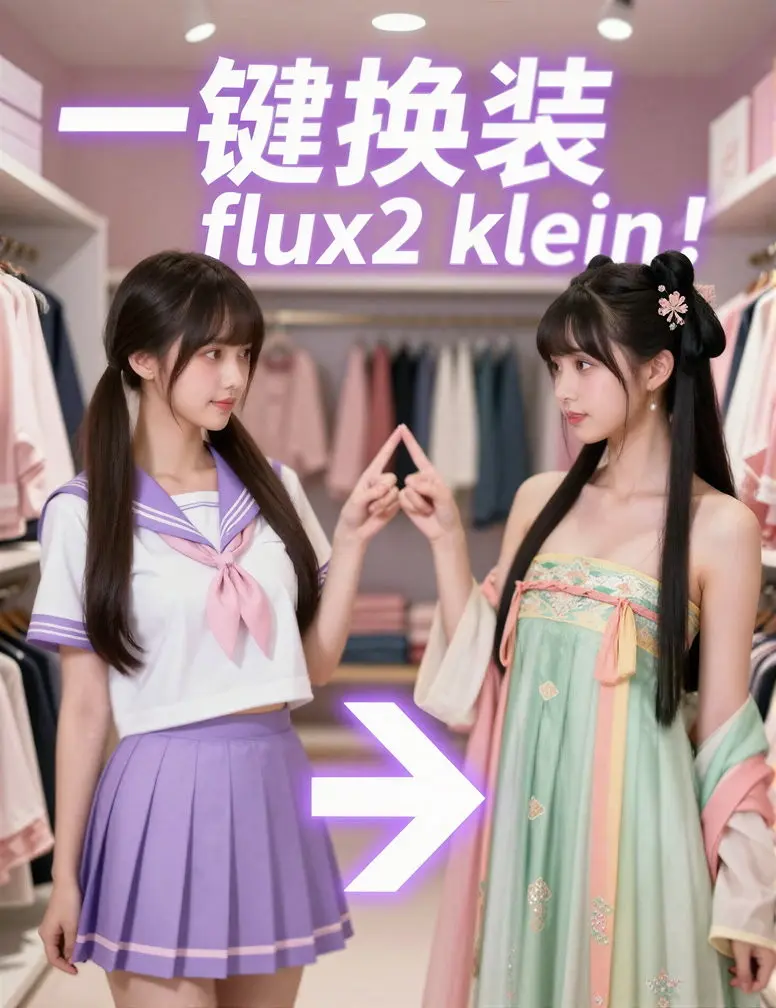 全新换装 Flux2 Klein 加速版!B站艾橘溪