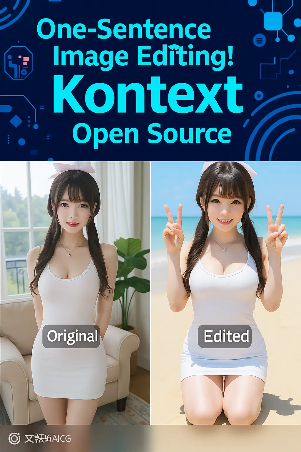 KonText one-sentence image editing! Prompt-based image modification = Open Source Version = AiJuXi