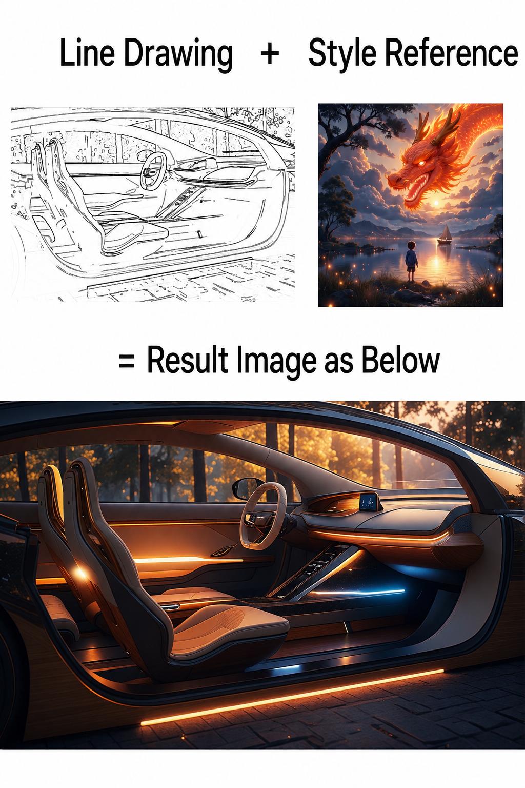 Line art style reference image coloring