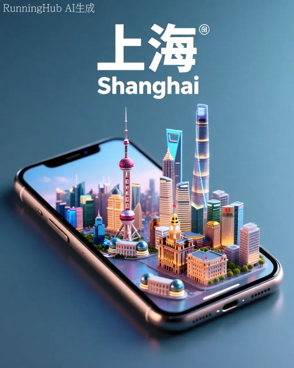 Qwen_Edit_2509手机上的3D城市