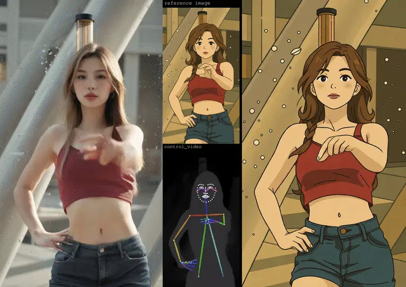 吉卜力视频转绘|CausVid3-9步VACE关键帧+姿势和深度双控制
