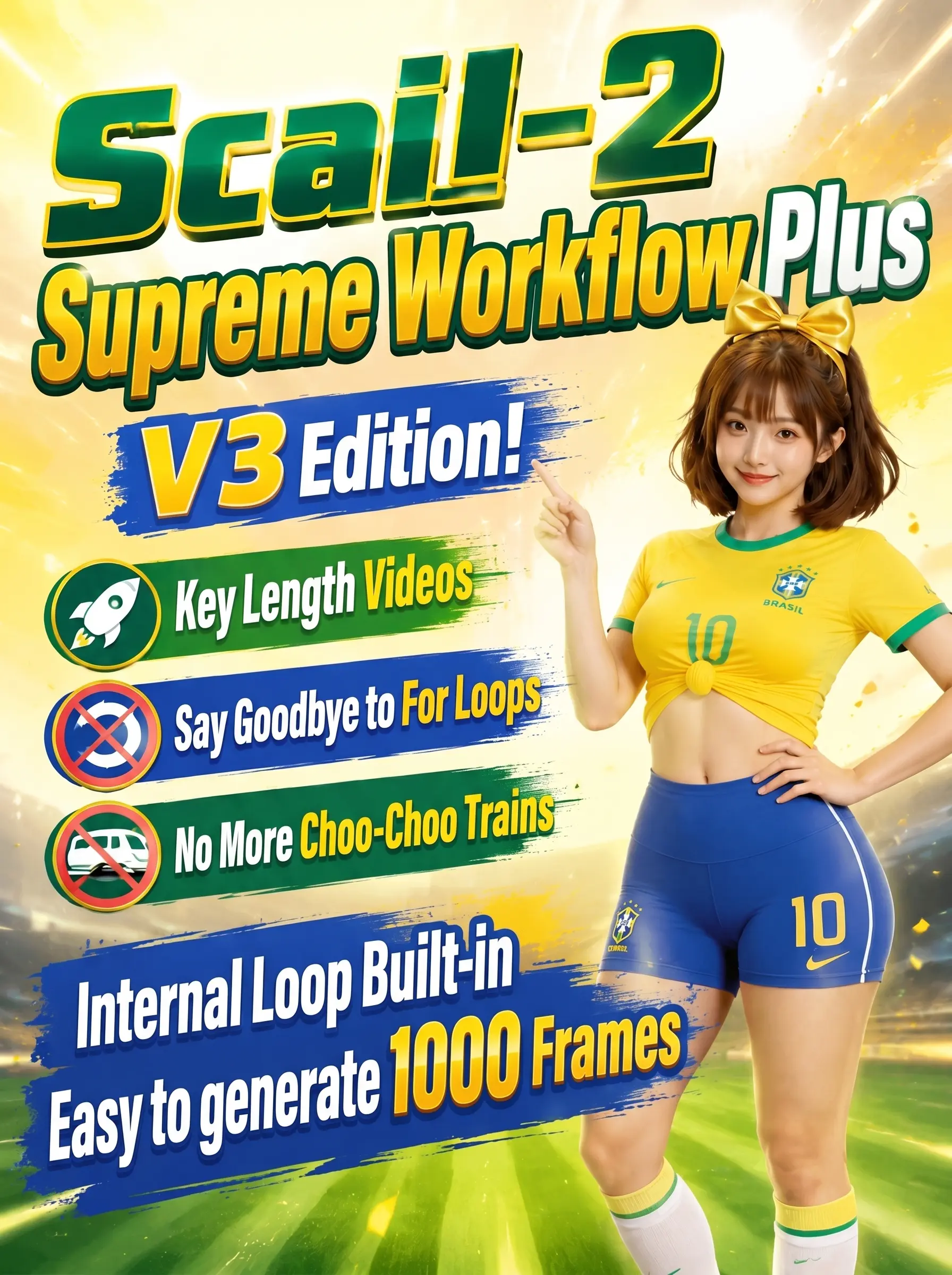 Scail 2 Advanced Workflow Plus V3 【One-click long video Multi-image reference Motion transfer Background replacement】