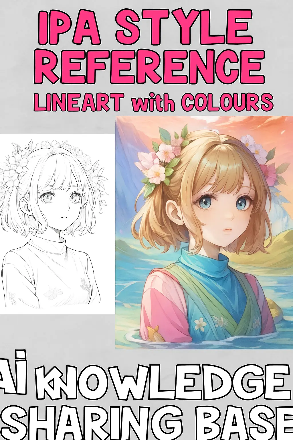 Line art coloring workflow (IPA style reference)