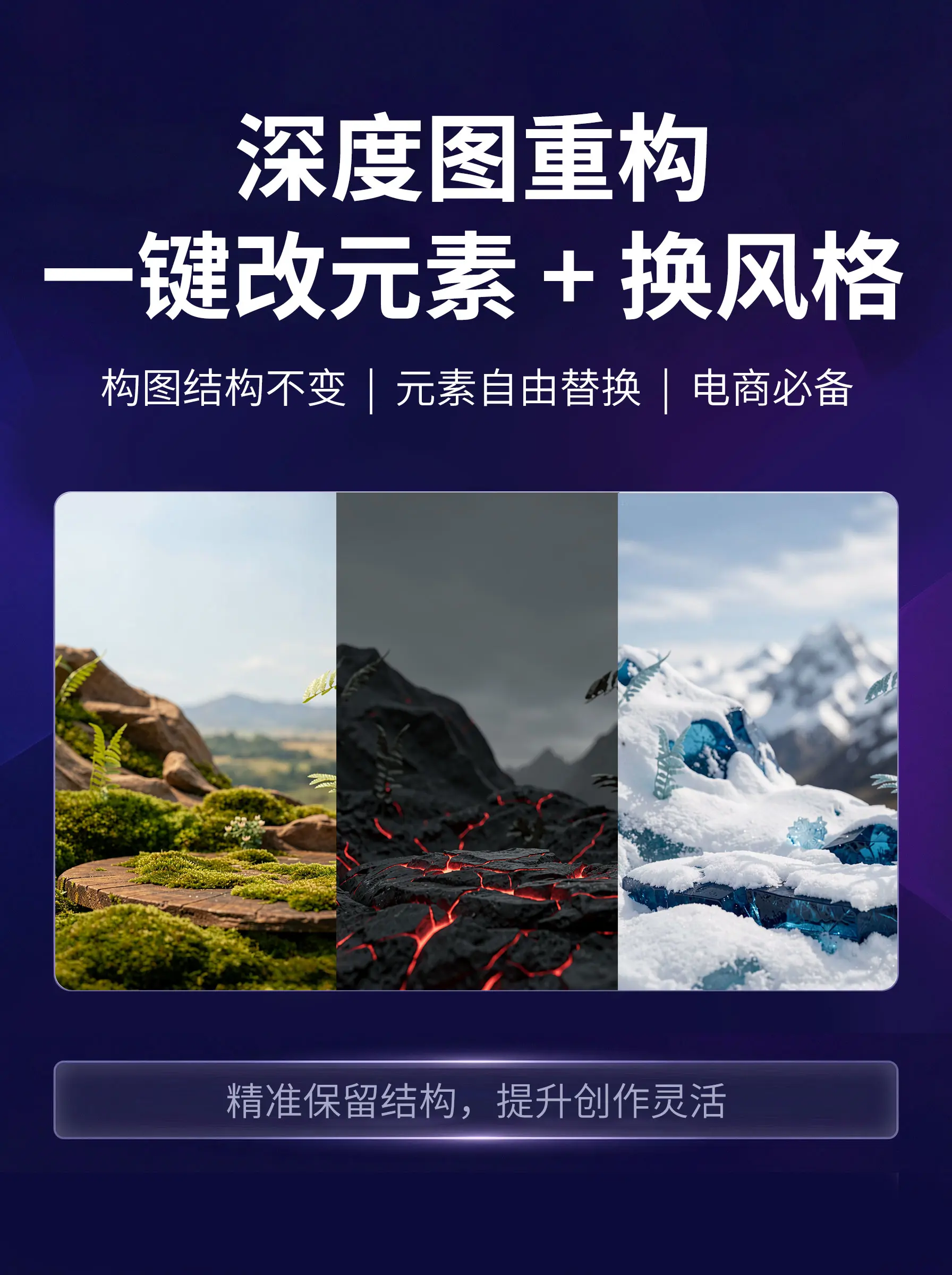 深度图参考,场景元素替换,风格替换,电商必备