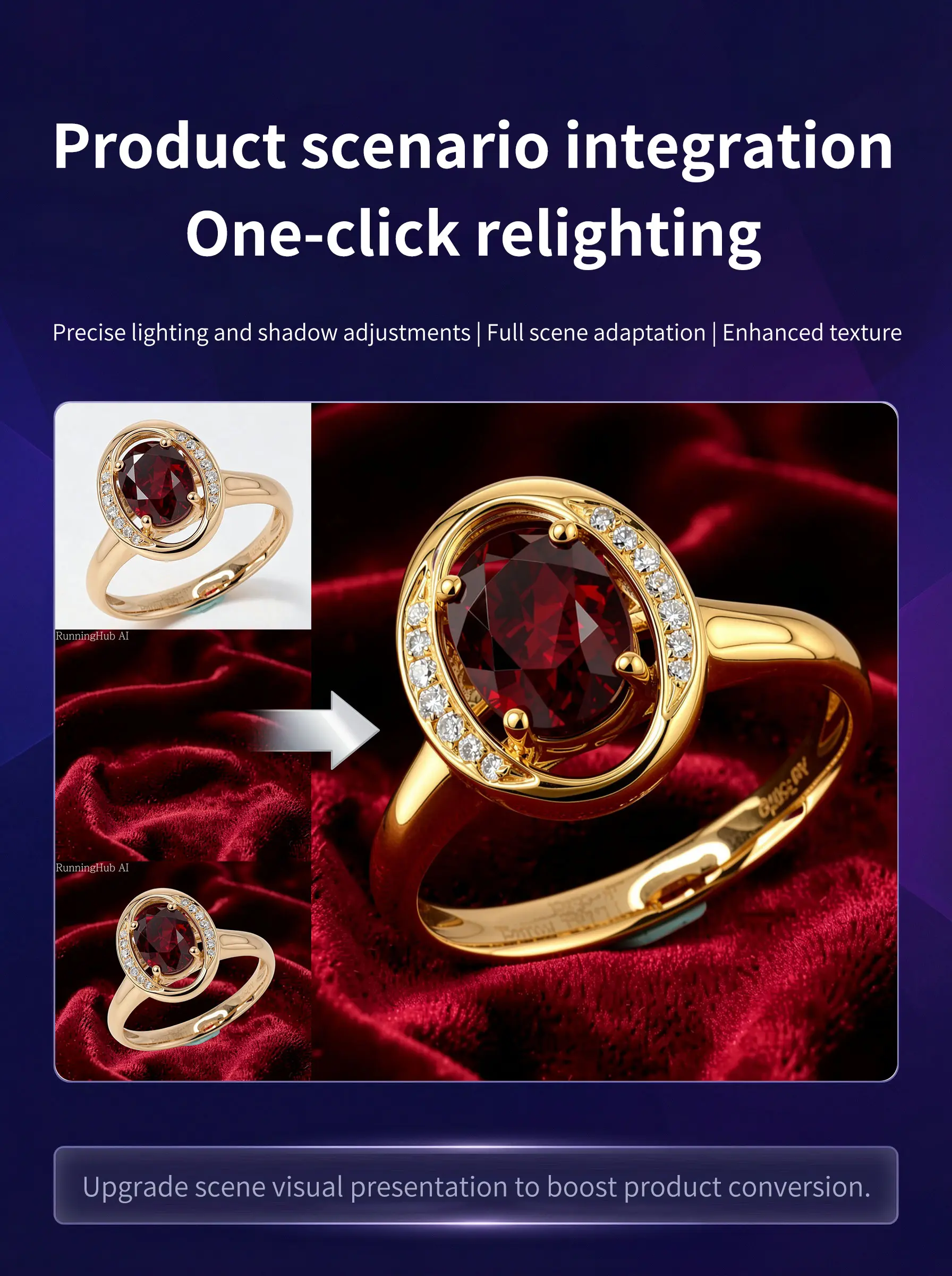 Product scene fusion map retouching flux 2 klein