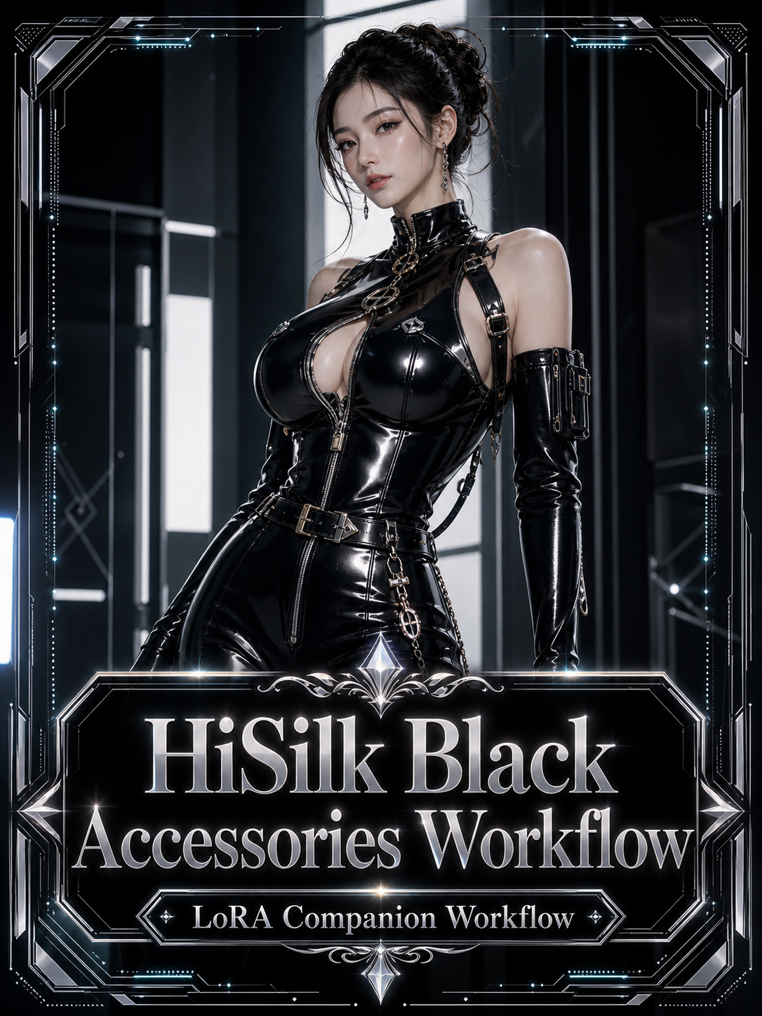 图图的黑色配饰连体服 Z-Image 工作流/Tutu's HiSilk Black Accessories Z-Image workflow