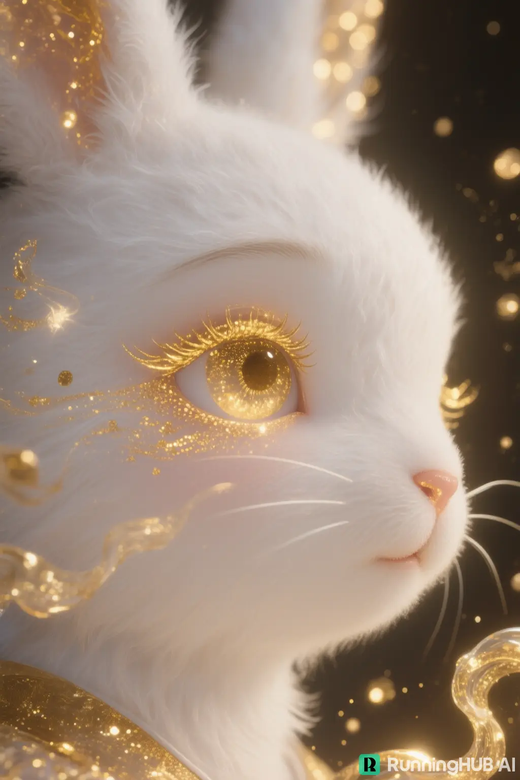 Qwen-Image文生图粒子古风插画