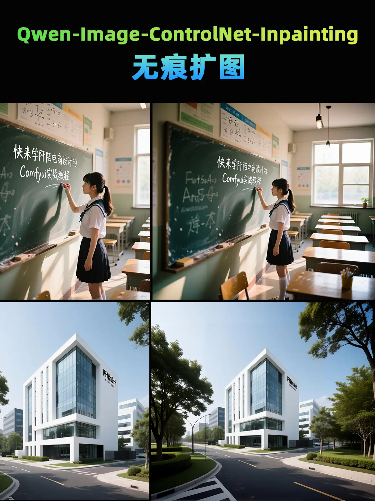 【阡陌】Qwen image无痕扩图工作流