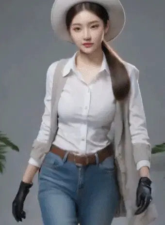 wan2.1 美女模特T台走猫步