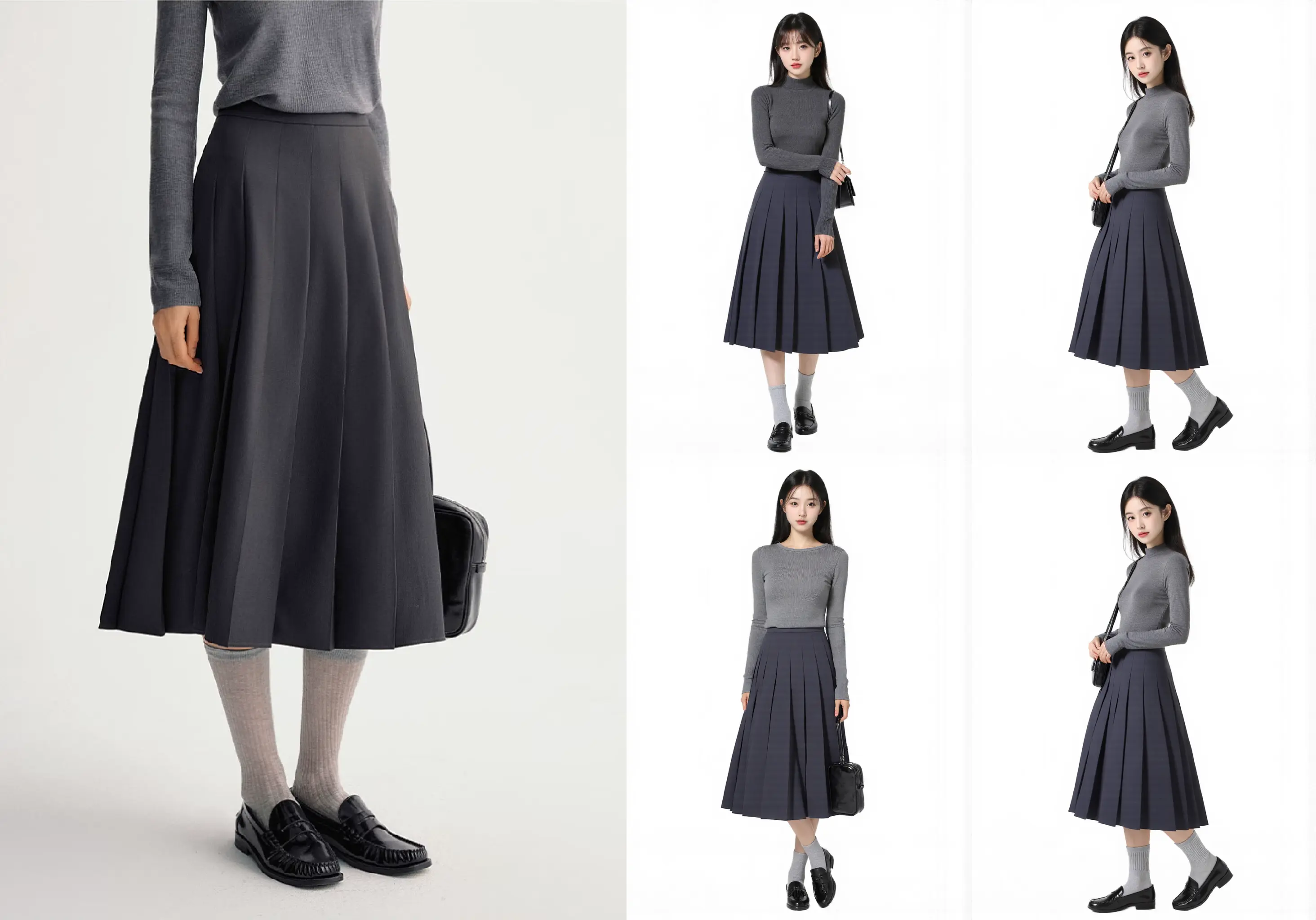 E-commerce one-click batch (4 images) virtual dressing 4K enlargement (workflow optional)
