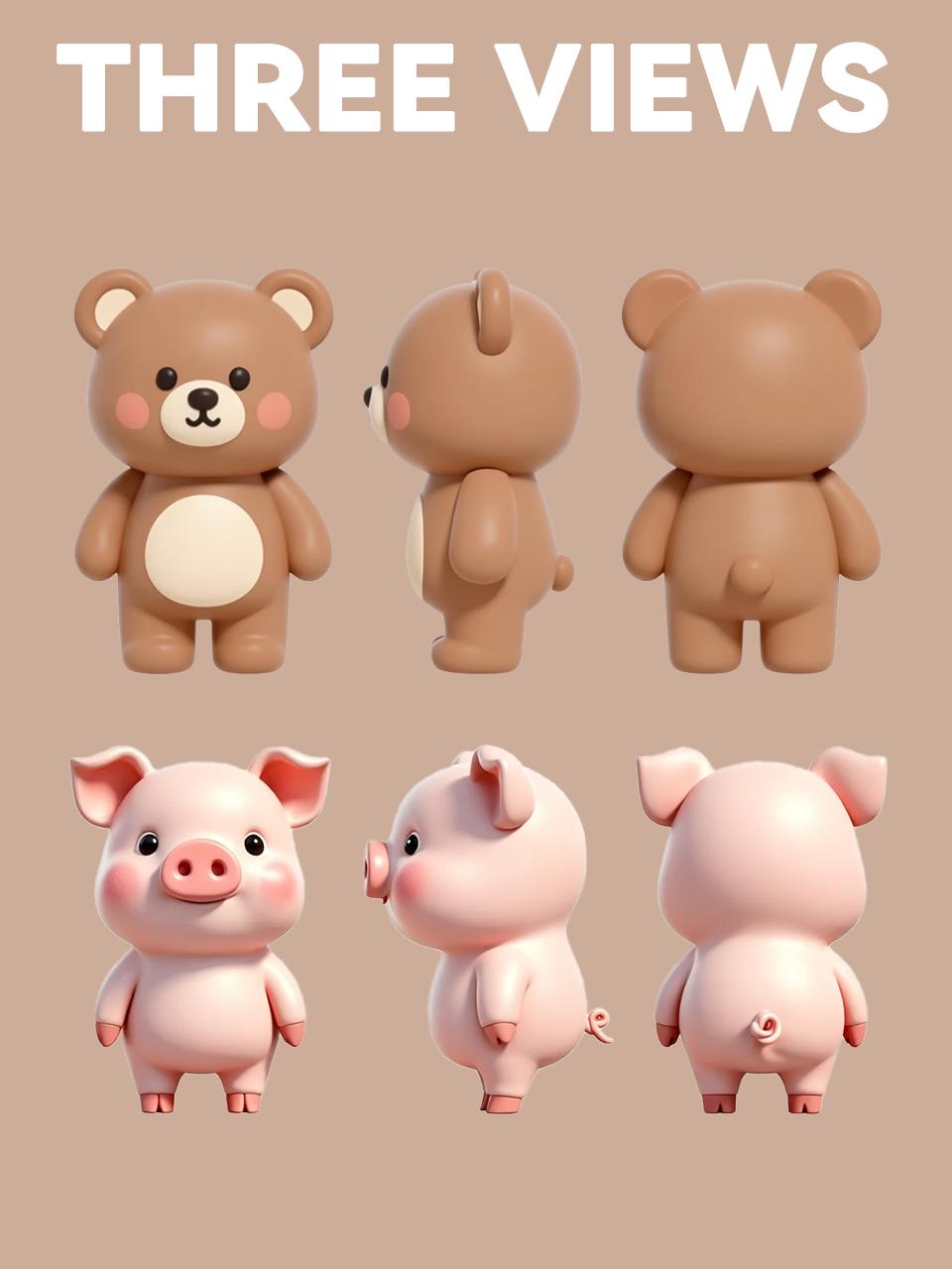 全能角色形象三视图