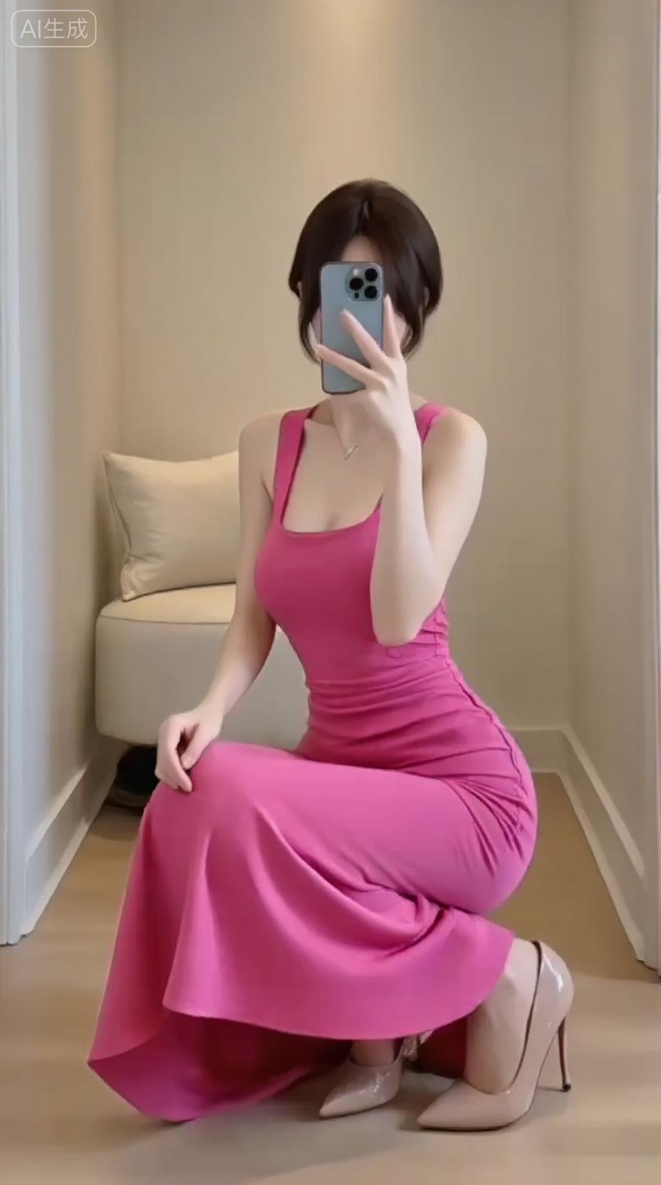 抖音小红书手持手机自拍美女