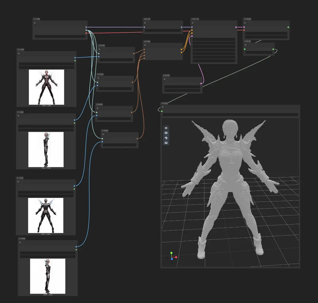 多视图图像转 3D 模型(Hunyuan3D-2mv)